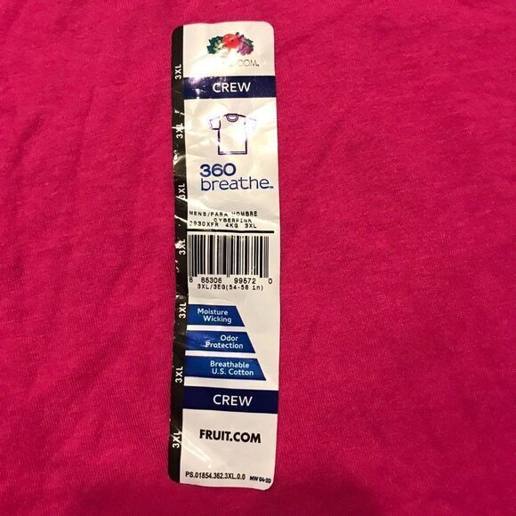 Fruit of the Loom 360 breathe coral T shirt 3XL nwt - Picture 2 of 4